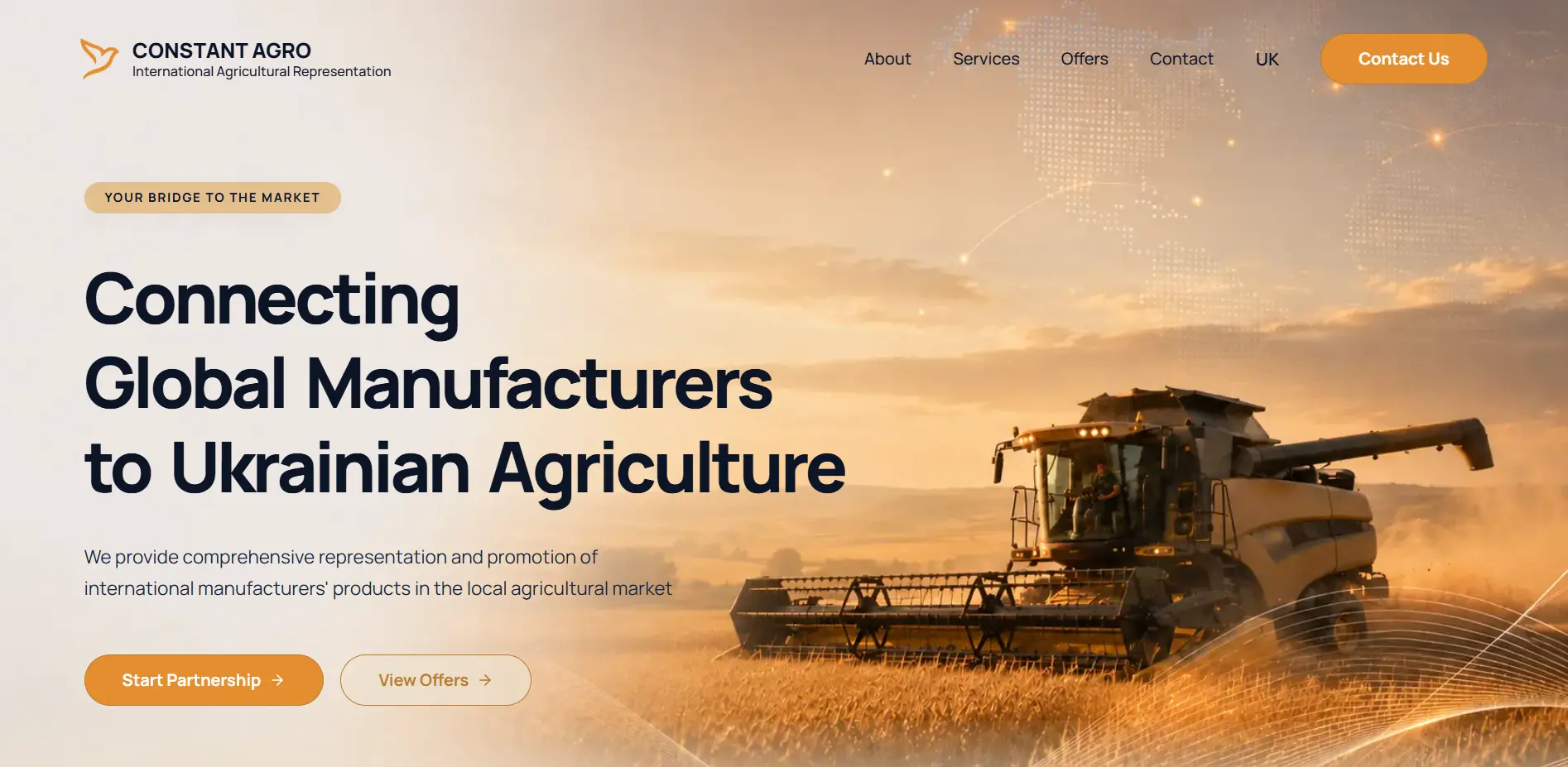 New Constant Agro Hero Section section after redesign