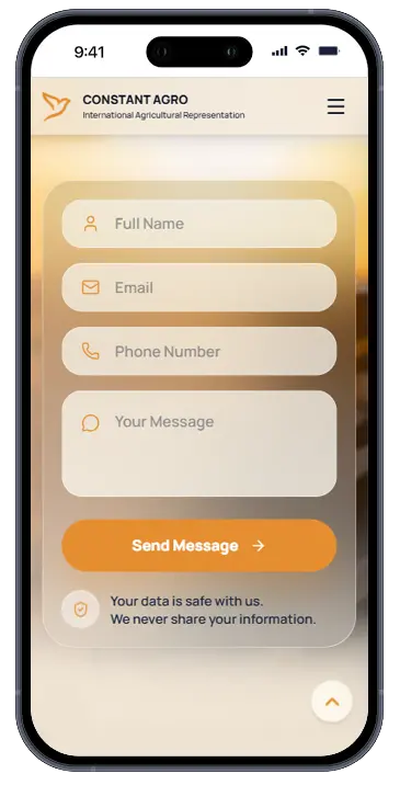 Contact form screen