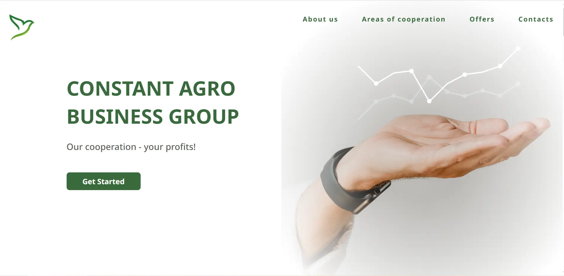 Old Constant Agro Hero Section section before redesign